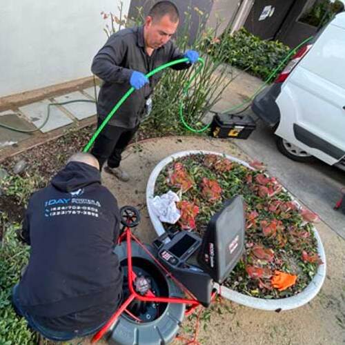 Plumbers Perform a Sewer Video Camera Inspection.